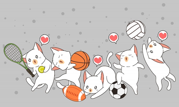 Adorable Cats Engaged in Various Sports and Activities | Jiffy Designs