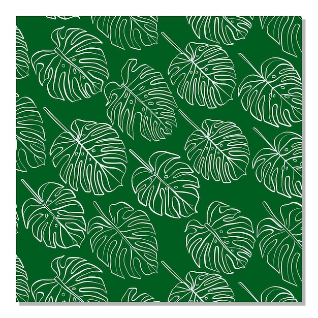 Tropical Monstera Leaves Pattern in Vibrant Green | Jiffy Designs