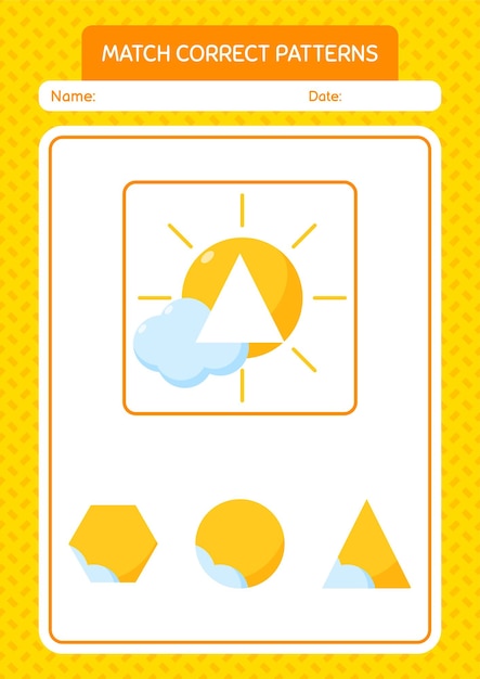 Vibrant Sun and Cloud Pattern Matching Activity | Jiffy Designs