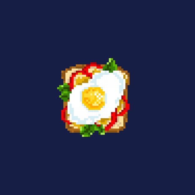 Vibrant Pixel Art Breakfast Sandwich with Fried Egg | Jiffy Designs