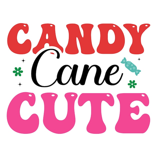 Whimsical Candy Cane Lettering with Festive Accents | Jiffy Designs
