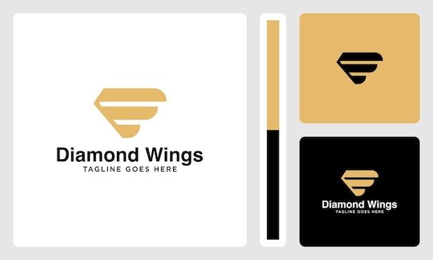 Elegant Diamond-Shaped Wings Emblem with Minimalist Branding | Jiffy ...