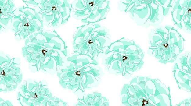 Delicate Mint Floral Pattern with Vibrant Blooms | Jiffy Designs