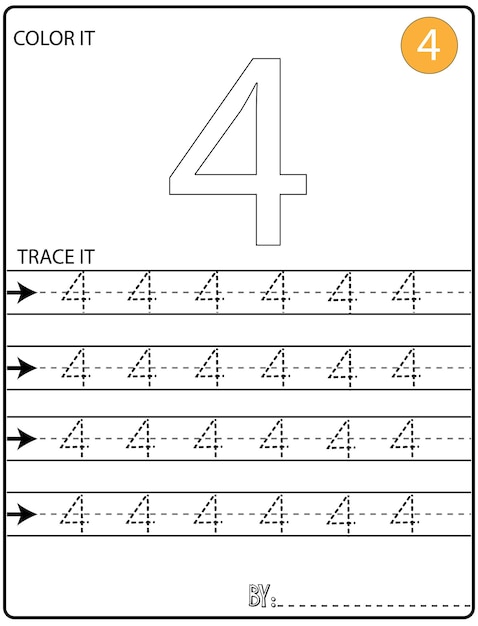 Vibrant and Versatile Number 4 Tracing Template | Jiffy Designs