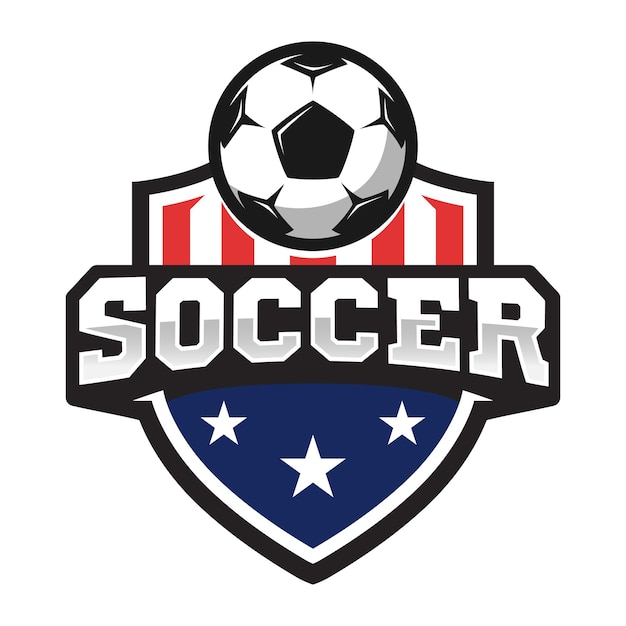 Patriotic Soccer Ball Emblem with Stars and Stripes | Jiffy Designs