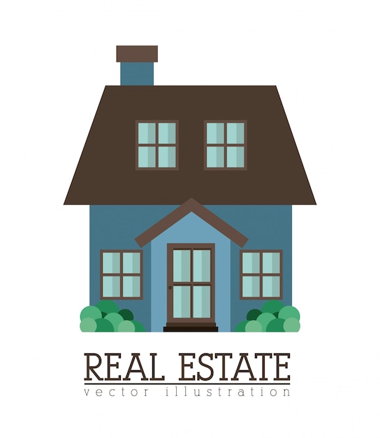 Stylized House Illustration with 'Real Estate' Text Branding | Jiffy ...