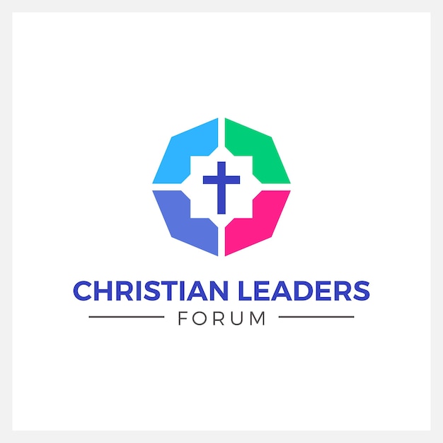 Vibrant Cross-Shaped Logo for Christian Leaders Conference | Jiffy Designs
