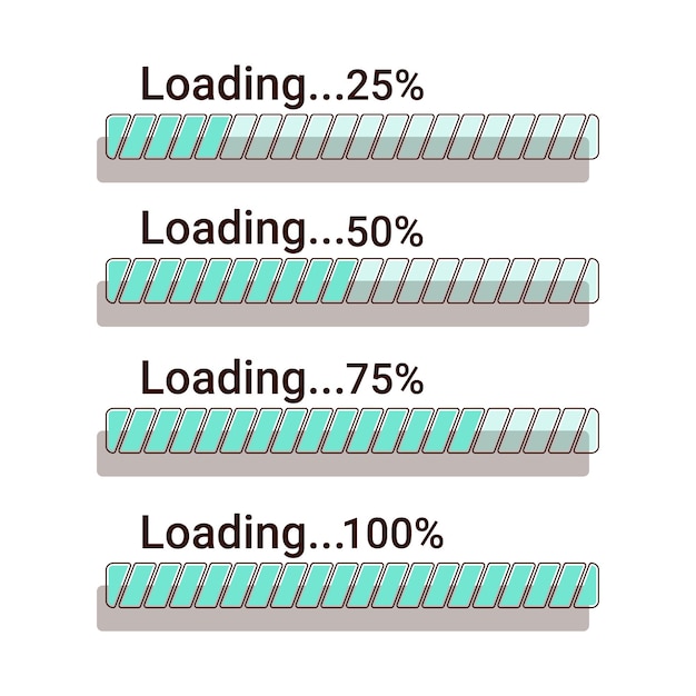 Minimalist Loading Progress Bars with Turquoise Accents | Jiffy Designs