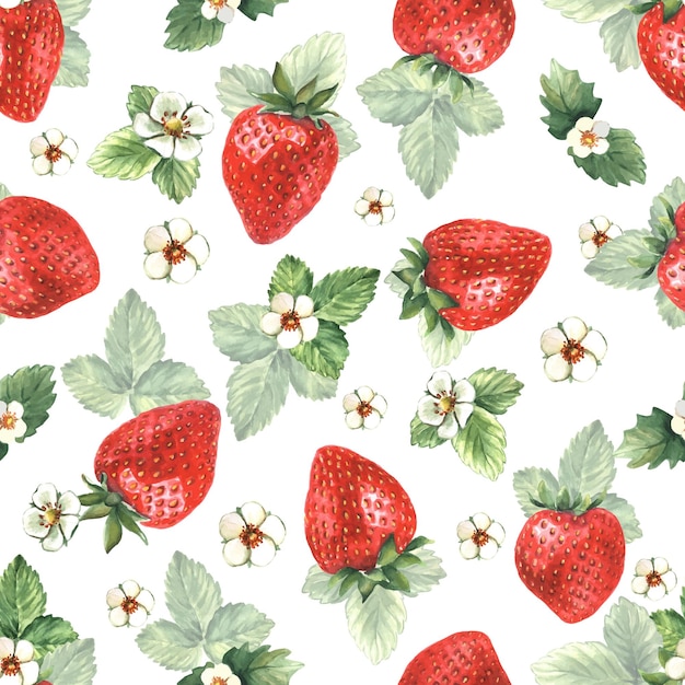 Vibrant Strawberry Botanical Pattern | Jiffy Designs