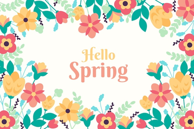 Vibrant Spring Floral Frame with Greeting Text | Jiffy Designs