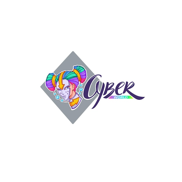 Vibrant Cyber Emblem with Colorful Swirls and Text | Jiffy Designs