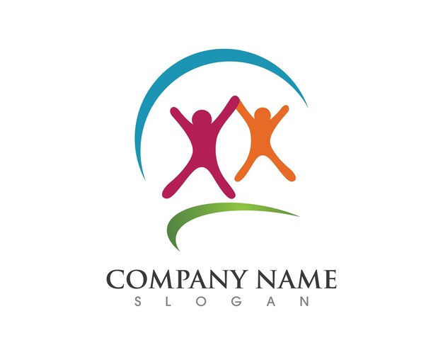 Vibrant Figures Embracing in Inclusive Community Logo | Jiffy Designs