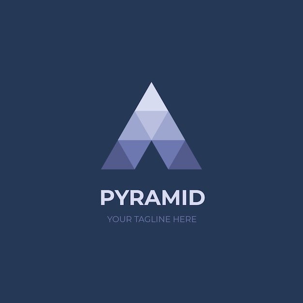 Geometric Pyramid Logo with Gradient Shades and Text Overlay | Jiffy ...