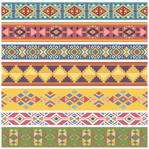 Vibrant Geometric Ethnic Pattern Borders and Ornamental Designs | Jiffy ...