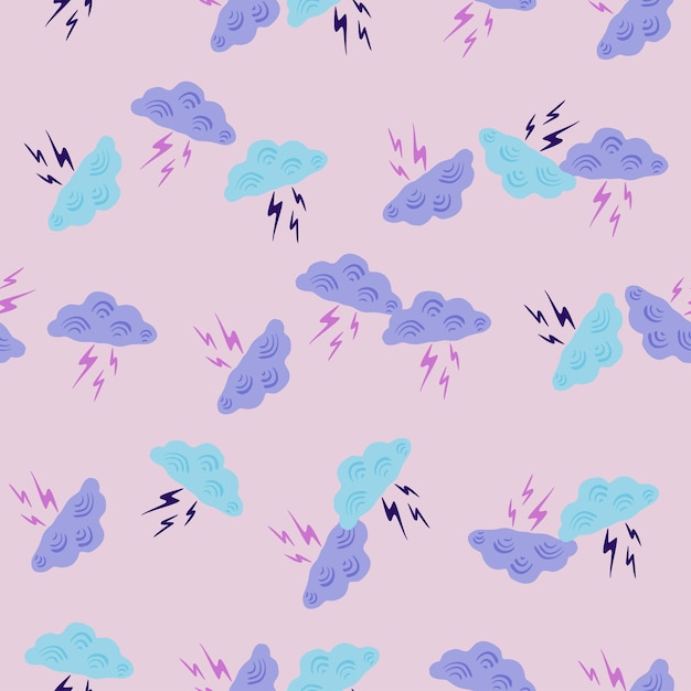 Whimsical Cloud and Lightning Bolt Pattern | Jiffy Designs