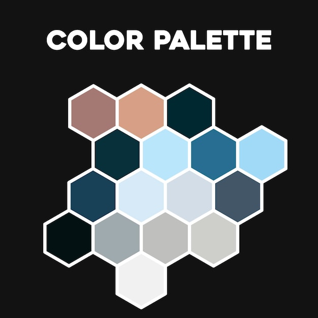 Vibrant Hexagonal Color Scheme on Dark Background | Jiffy Designs