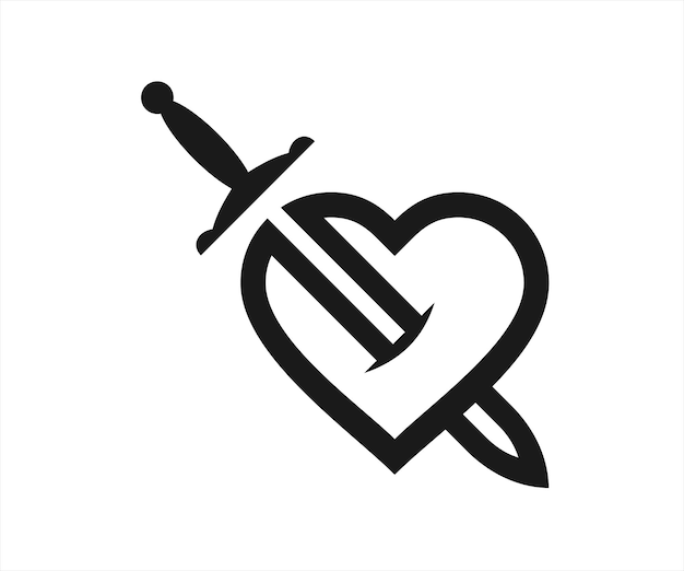 Stylized Heart and Sword Graphic Design | Jiffy Designs
