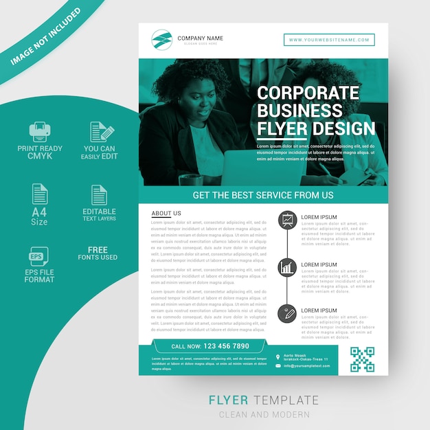 Vibrant Corporate Flyer with Stylish Woman and Elegant Text | Jiffy Designs