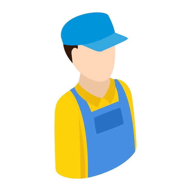 Friendly Worker in Blue Cap and Yellow Uniform | Jiffy Designs