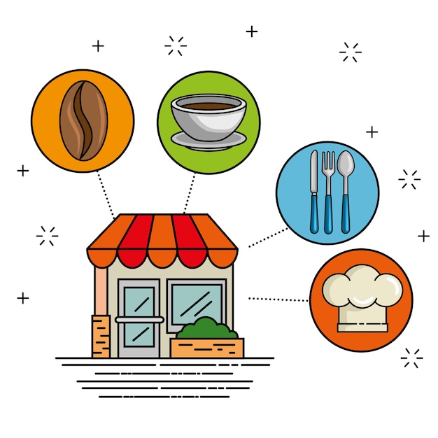 Vibrant Cafe Themed Graphic Collection with Diverse Elements | Jiffy ...