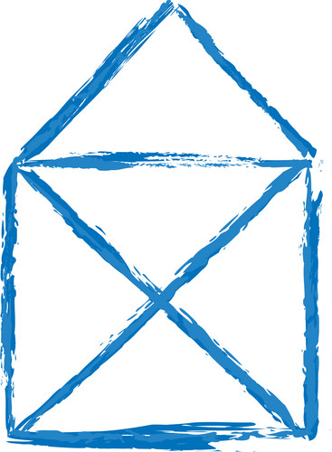Illustration Of A Simple Blue House Sketch | Jiffy Designs
