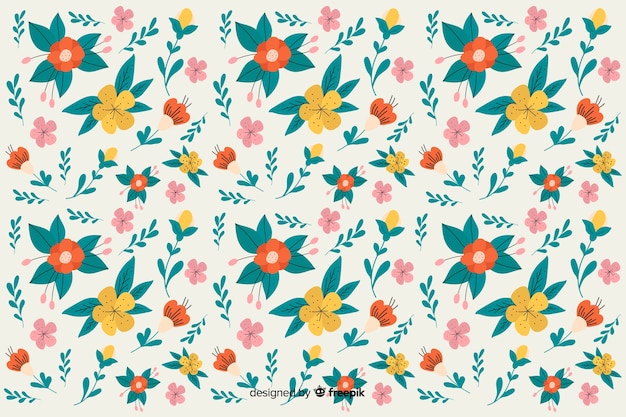 Vibrant Floral Pattern with Blooms and Leafy Vines | Jiffy Designs