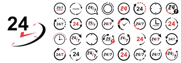 Comprehensive Collection of 24-Hour Service Symbols and Iconography ...