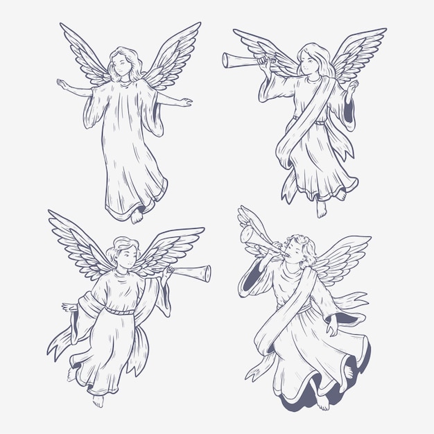 Elegant Collection of Winged Angel Illustrations | Jiffy Designs