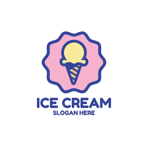 Delightful Ice Cream Emblem with Vibrant Swirl Design | Jiffy Designs