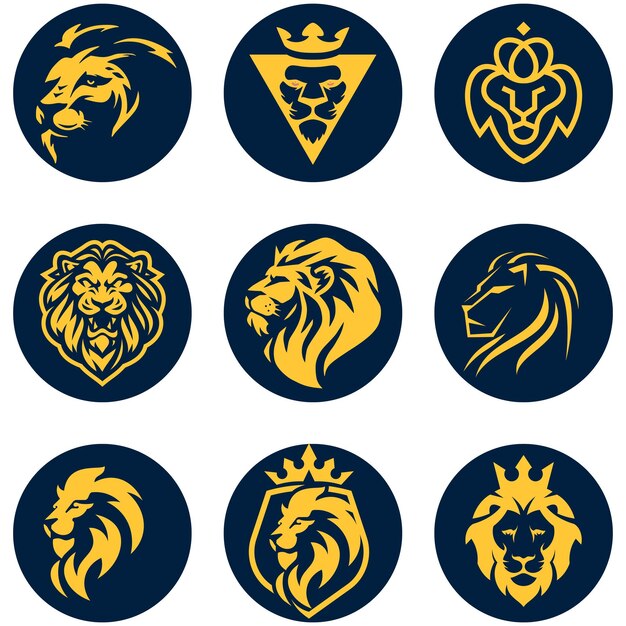Majestic Lion Emblems: Regal Symbols of Strength and Nobility | Jiffy ...