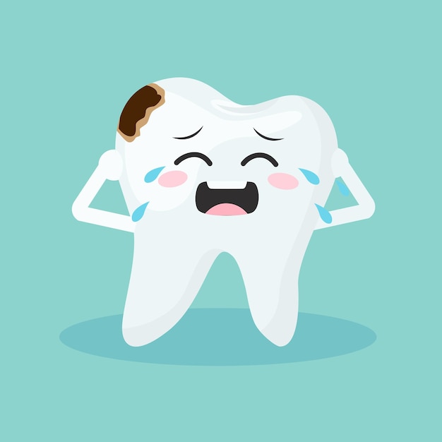 Cheerful Tooth with Adorable Expressions on Teal Background | Jiffy Designs