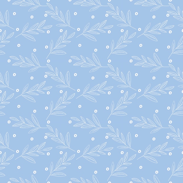 Delicate Blue Floral Pattern with Tiny White Dots | Jiffy Designs