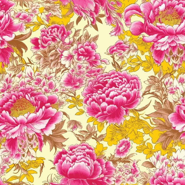 Vibrant Floral Tapestry of Radiant Peonies and Blossoms | Jiffy Designs