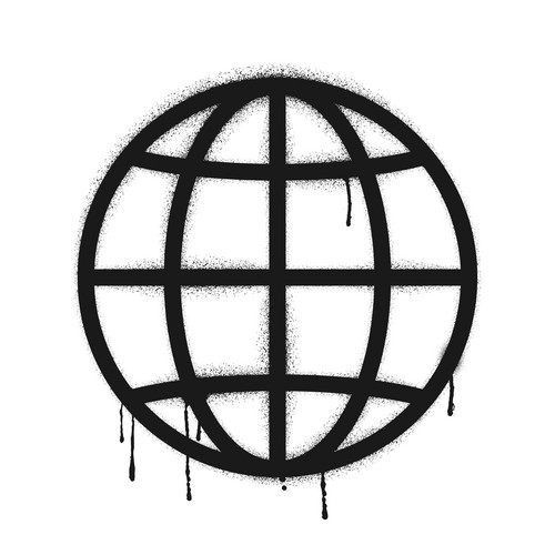 Graffiti Drawn Earth Globe. Painted Graffiti Spray Pattern Of Dripping ...