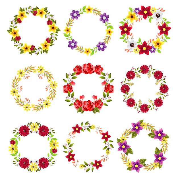Vibrant Floral Wreath Designs with Diverse Blooms and Foliage | Jiffy ...