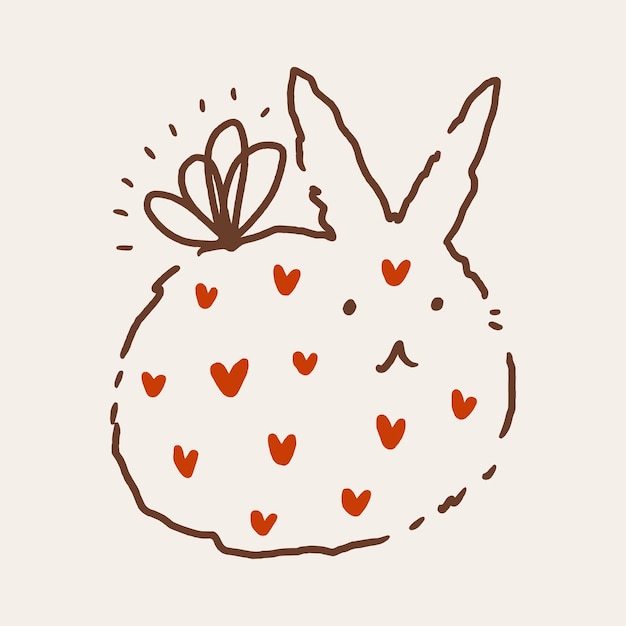 Whimsical Heart-Patterned Bunny Outline Drawing | Jiffy Designs