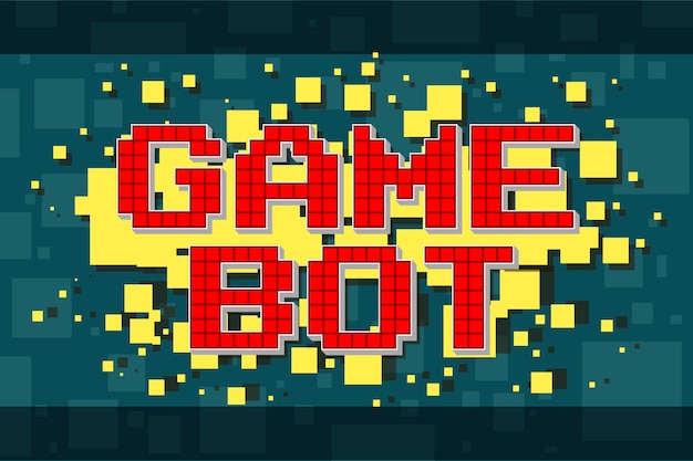 Retro Pixel Game Bot with Colorful Blocks | Jiffy Designs