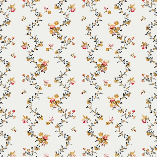 Vibrant Floral Pattern with Delicate Blooms and Leaves | Jiffy Designs