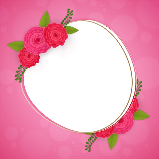 Vibrant Floral Frame with Elegant Roses and Leaves | Jiffy Designs