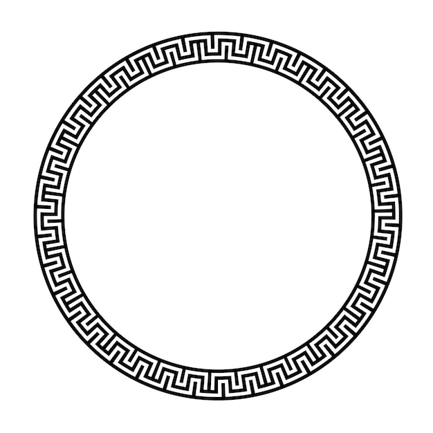 Elegant Greek Key Circular Border Design | Jiffy Designs