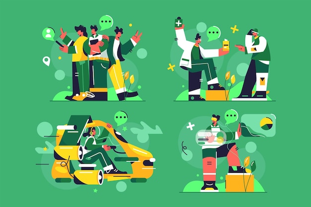 Vibrant Illustrations Showcasing Diverse Communication Experiences ...