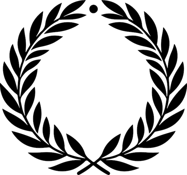 Elegant Laurel Wreath in Classic Black and White | Jiffy Designs