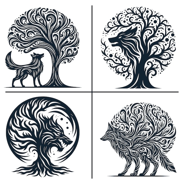 Majestic Woodland Creatures: Enchanting Tree of Life Designs | Jiffy ...