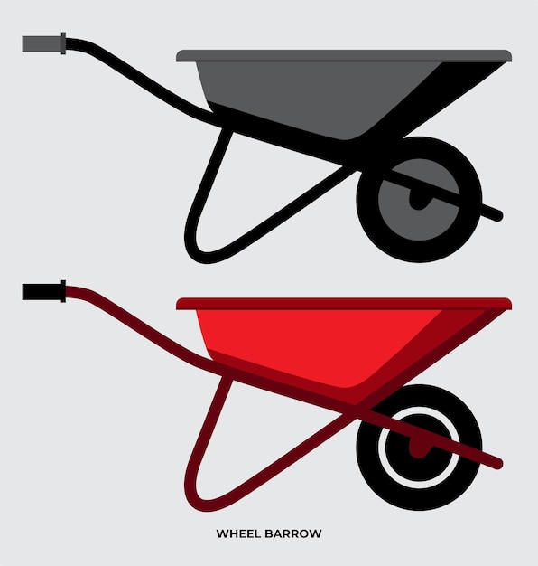 Minimalist Wheelbarrow Illustrations in Contrasting Colors | Jiffy Designs