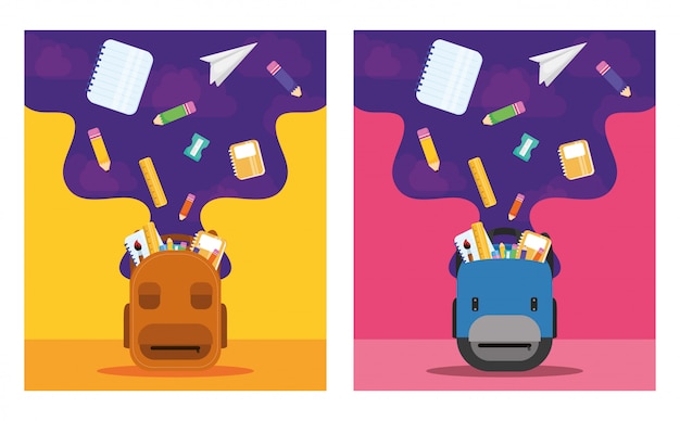 Vibrant Backpacks Overflowing with Creative School Supplies | Jiffy Designs