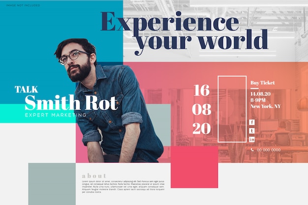 Vibrant Poster Promoting Inspirational Talk with Smith Rot | Jiffy Designs
