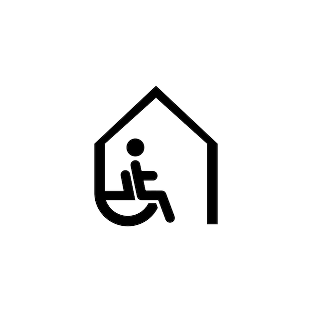 Accessible Home Icon: Wheelchair Symbol in House Outline | Jiffy Designs