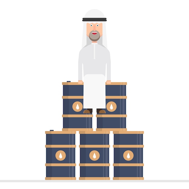 Smiling Arab Man with Traditional Headgear Stacking Crates Jiffy Designs