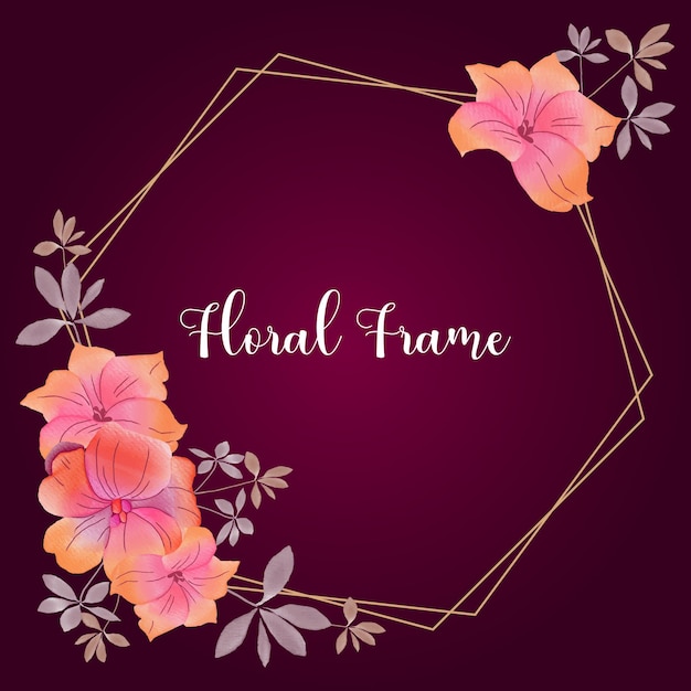 Elegant Floral Frame with Vibrant Hibiscus Blooms | Jiffy Designs