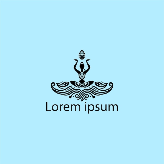 Elegant Lotus Emblem with Flowing Leaf Motif and Text | Jiffy Designs